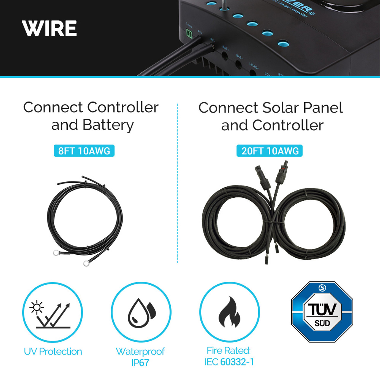 100 Watt 12 Volt Solar Starter Kit w/ MPPT Charge Controller - Image 6