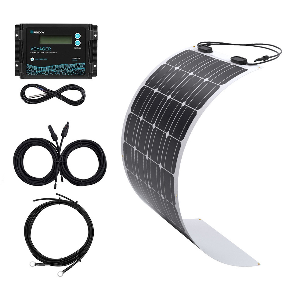 200W 12V Flexible Solar Marine Kit w/ 20A Voyager Waterproof Charge Controller