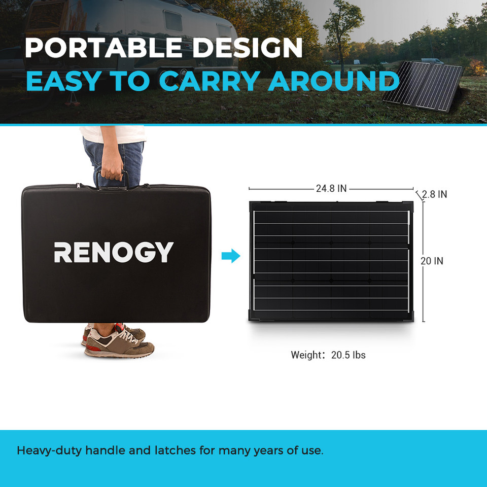 100 Watt 12 Volt Monocrystalline Foldable Solar Suitcase w/o Controller - Image 4